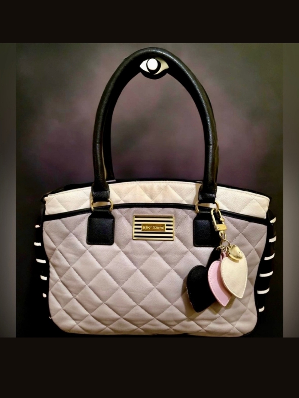 Betsy Johnson Stylish Set: Colorblocked Satchel @ Stripped Wallet Set. - Picture 15 of 16